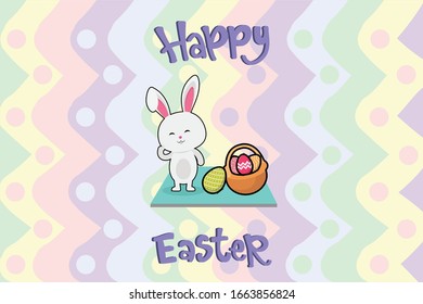 Easter Kawai Bunny Illustration Character