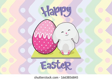 Easter Kawai Bunny Illustration Character