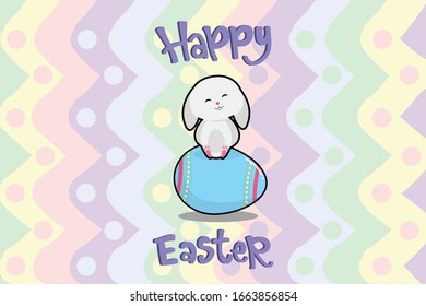 Easter Kawai Bunny Illustration Character
