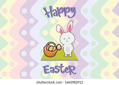 Easter Kawai Bunny Illustration Character