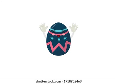 Easter Kawaii Cute Egg Confused