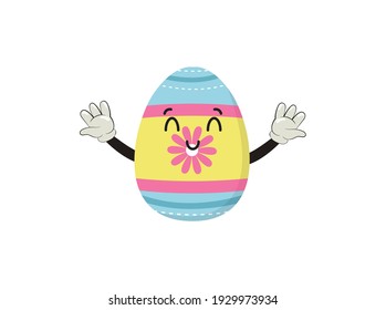 Easter Kawaii Egg Pink Blue Cute Vector