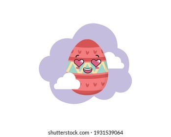 Easter Kawaii Egg Pink Cloud Icon