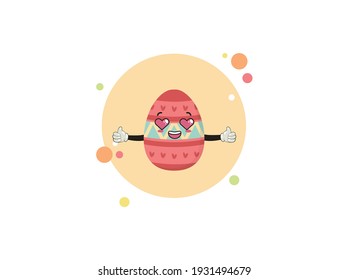 Easter Kawaii Egg Pink Red Circle Bubbles
