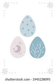 Easter kids pastel digital poster template - vector illustration