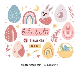 Easter kids pastel vector clip arts bundle