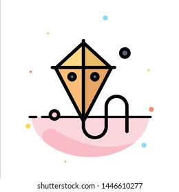 Easter, Kite, Spring, Madrigal Abstract Flat Color Icon Template
