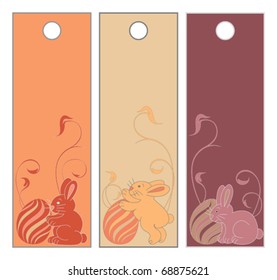 Easter label with the rabbits