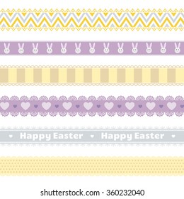 Easter lace ribbons vector set.Great for Easter design and scrapbook.Vector illustration.More sets you can find in my portfolio
