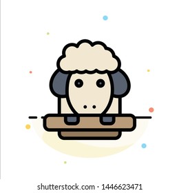 Easter, Lamb, Sheep, Spring Abstract Flat Color Icon Template