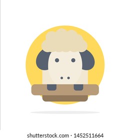 Easter, Lamb, Sheep, Spring Abstract Circle Background Flat color Icon