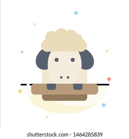 Easter, Lamb, Sheep, Spring Abstract Flat Color Icon Template. Vector Icon Template background