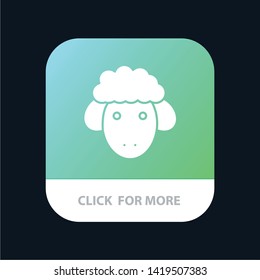 Easter, Lamb, Sheep, Spring Mobile App Button. Android and IOS Glyph Version