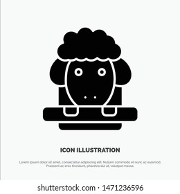 Easter, Lamb, Sheep, Spring solid Glyph Icon vector. Vector Icon Template background