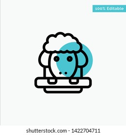 Easter, Lamb, Sheep, Spring turquoise highlight circle point Vector icon