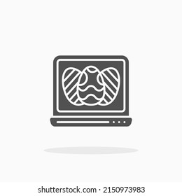 Easter with Laptop glyph icon. Can be used for digital product, presentation, print design and more.