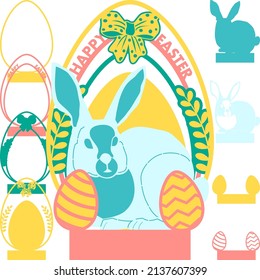 EASTER Laser Cut Files.It is multilayer layout is an creative design for your ideas.Use my Easter laser cut files for creating an interesting atmosphere of Easter