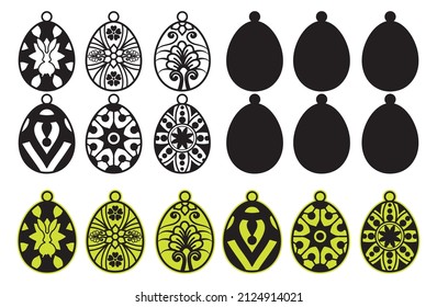 Easter Laser Cut SVG, easter egg decorative coloring page