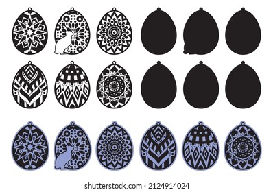 Easter Laser Cut SVG, easter egg decorative coloring page