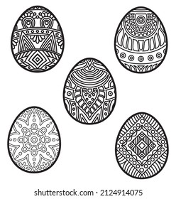 Easter Laser Cut SVG, easter egg decorative coloring page