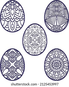 Easter Laser Cut SVG, easter egg decorative coloring page