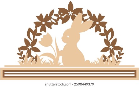 Easter Laser Cut Template for Cutting machine. Easter wooden home decor template.