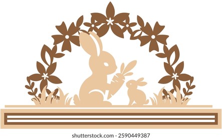 Easter Laser Cut Template for Cutting machine. Easter wooden home decor template.