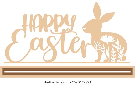 Easter Laser Cut Template for Cutting machine. Easter wooden home decor template.