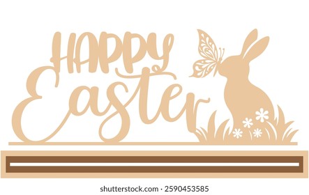 Easter Laser Cut Template for Cutting machine. Easter wooden home decor template.