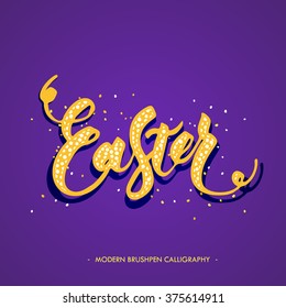Easter lettering card. Hand drawn lettering poster for Easter. Modern calligraphy.
