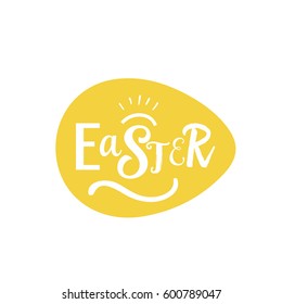 Easter lettering in egg with swirls