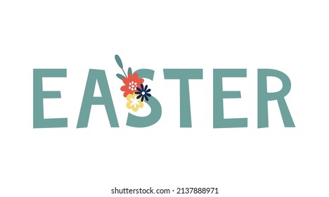 Letras de Pascua con flores. Ilustración del vector