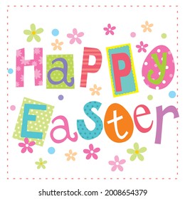 Easter lettering for easter greeting card