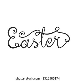 Easter lettering hand drawn lines of different thickness