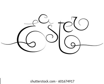 easter lettering. Hand drawn lettering phrase isolated on white background. Design element for poster, greeting card. Calligraphy photo graphic design element. Hand written sign.