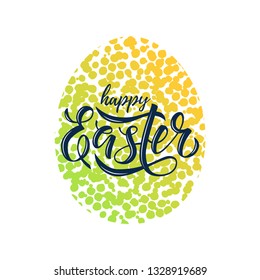 Easter lettering. Modern calligraphy written by brush pen. Vector template for cards, invitations, banners, posters etc.