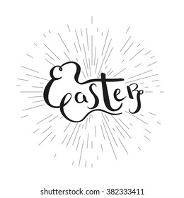 Easter lettering on circle ray background