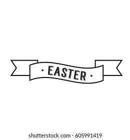 Easter Lettering on Ribbon
