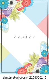 easter lettering postcard with eggs