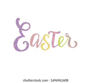 Easter lettering  poster. Multicolored vector design to Christian holiday. Use for prints, banners, cards, social media, advertising.