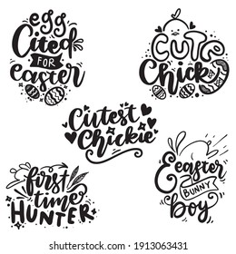 Easter lettering quotes design. Spring season lettering quotes poster