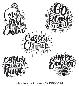 Easter lettering quotes design. Spring season lettering quotes poster