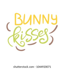 Easter lettering. Template vector hand drawn black on white background. Happy holiday postcard. Vector illustration