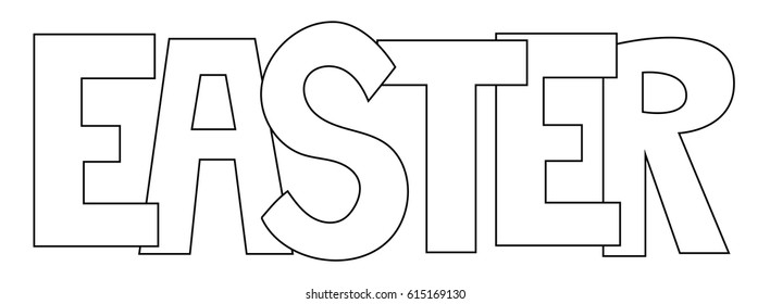 Easter Letters Coloring Page