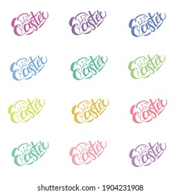 Easter letting, egg shape, multicolor vector pattern