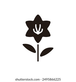 Easter lily icon. Flat silhouette version.