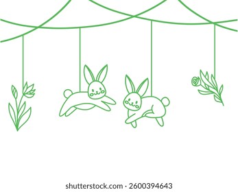 Easter Line Art Background Illustration