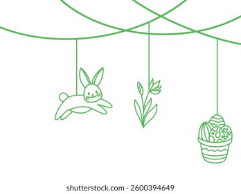 Easter Line Art Background Illustration