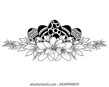 Easter Line Art Eggs Flower