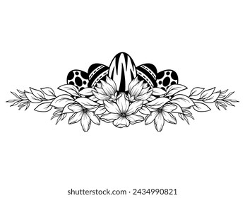 Línea de Pascua Arte Huevos Flor
